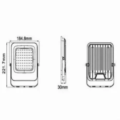 FARO LED ULTRA SLIM 50 W ESTERNO IP65 ORIENTABILE LUCE 6500K 4000K 3000K JR-50W
