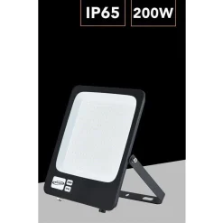 FARO LED ULTRA SLIM 200W ESTERNO IP65 ORIENTABILE LUCE 3000K 6500K 4000K JR-200W