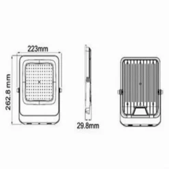 FARO LED ULTRA SLIM 100W ESTERNO IP65 ORIENTABILE LUCE 6500K 3000K 4000K JR-100W
