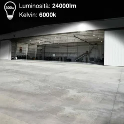 FARO LED 300W LUCE ALTA LUMINOSITA FARETTO ESTERNO SLIM BIANCO FREDDO 6000K