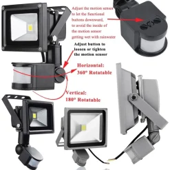 FARO LED 30W SENSORE DI MOVIMENTO ESTERNO CREPUSCOLARE LUCE PROIETTORE