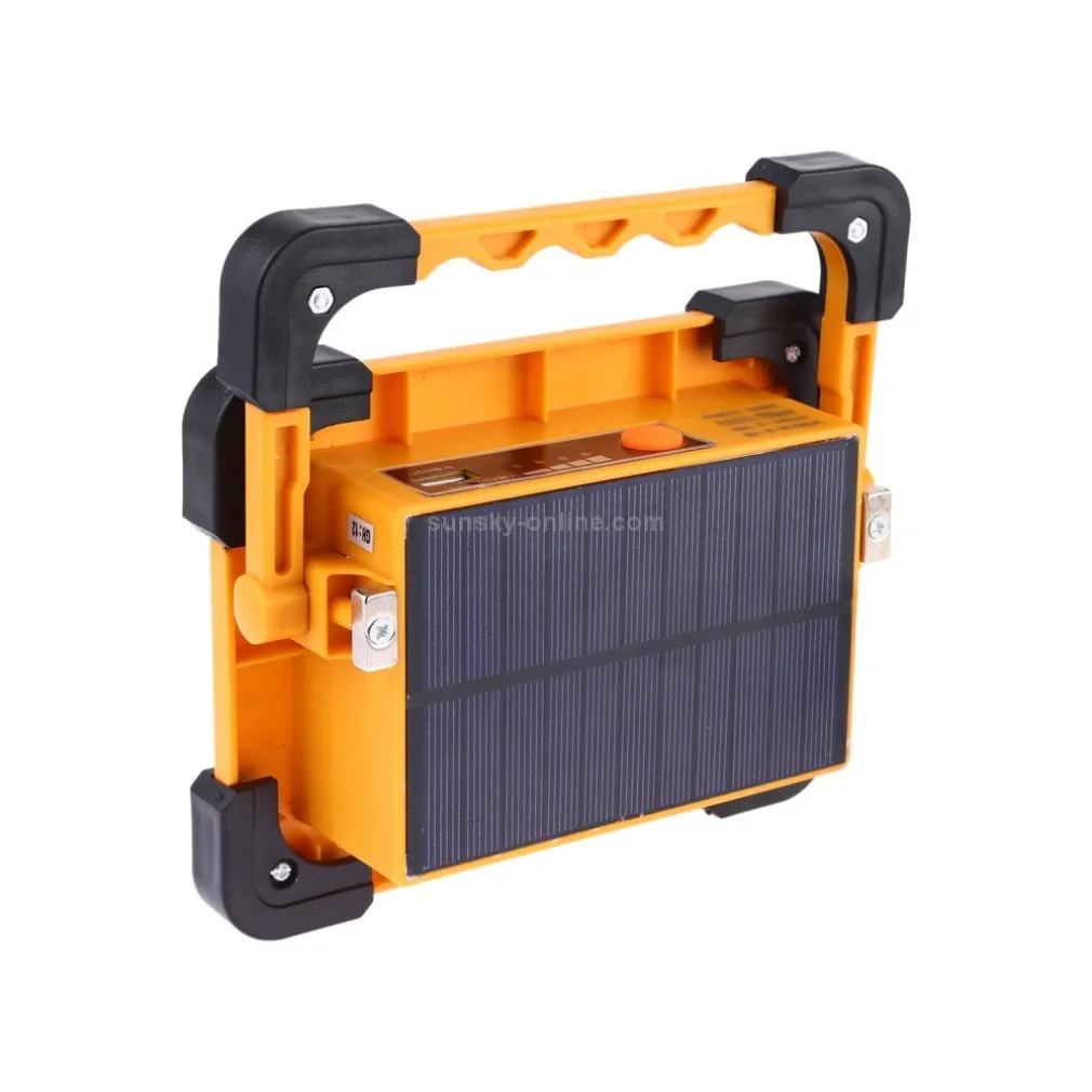 FARO LUCE A LED SPOTLIGHT RICARICABILE CON PANNELLO SOLARE PORTATILE 30W 1500LMN