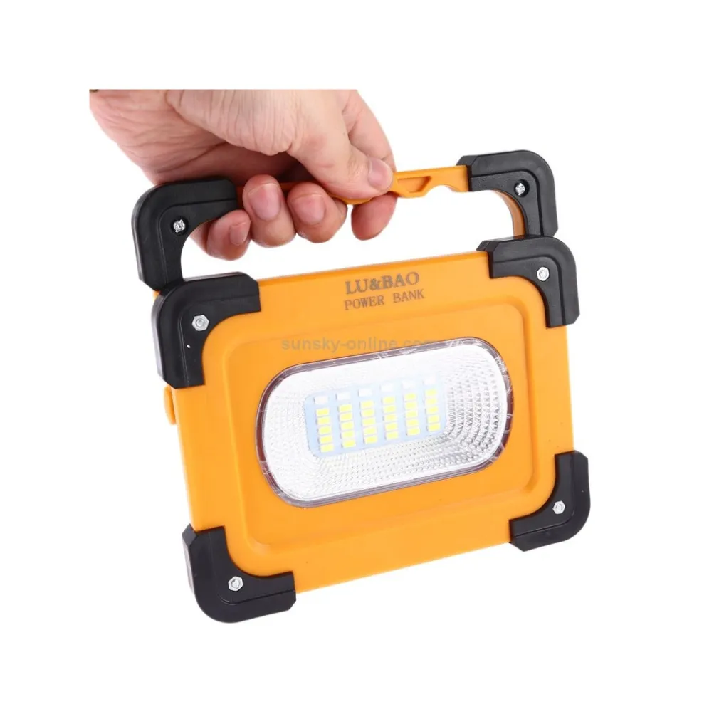 FARO LUCE A LED SPOTLIGHT RICARICABILE CON PANNELLO SOLARE PORTATILE 30W 1500LMN