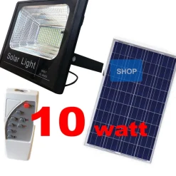 FARO PANNELLO ENERGIA SOLARE FARETTO LED LUCE BIANCA IP67 CON TELECOMANDO