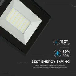 FARO PROIETTORE A LED SMD DA 30W COLORE NERO LUCE CALDA 3000K PER ESTERNO IP65