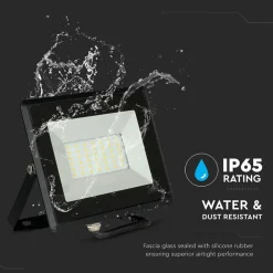 FARO PROIETTORE A LED SMD DA 50W COLORE NERO LUCE CALDA 3000K PER ESTERNO IP65