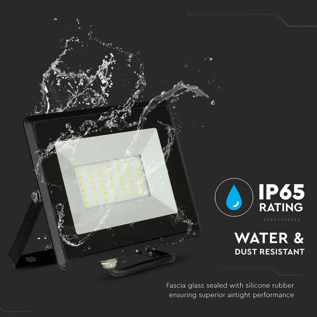 FARO PROIETTORE A LED SMD DA 50W COLORE NERO LUCE CALDA 3000K PER ESTERNO IP65