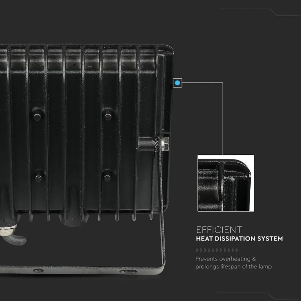 FARO PROIETTORE A LED SMD DA 50W COLORE NERO LUCE CALDA 3000K PER ESTERNO IP65