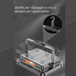 FARO PROIETTORE RICARICABILE PANNELLO SOLARE 200 W USB POWER BANK IP65 S18B-200W