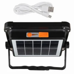 FARO PROIETTORE RICARICABILE PANNELLO SOLARE 200 W USB POWER BANK IP65 S18B-200W