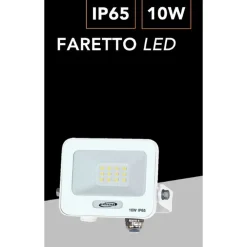 FARO PROIETTORE SMD LED FLOODLIGHT 10W SLIM IP65 BIANCO LUCE 3000K 4000K 6500K EK05-10W-B