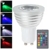FARO RGB LAMPADA FARETTO GU10 MULTICOLORE 3W LED TELECOMANDO CROMOTERAPIA