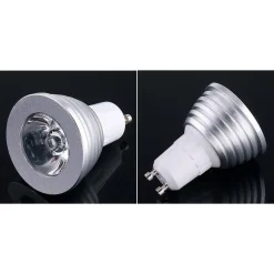FARO RGB LAMPADA FARETTO GU10 MULTICOLORE 3W LED TELECOMANDO CROMOTERAPIA