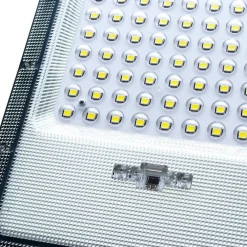 FARO SOLARE LED 120 W IP65 SENSORE CREPUSCOLARE FARETTO DIMMERABILE TELECOMANDO