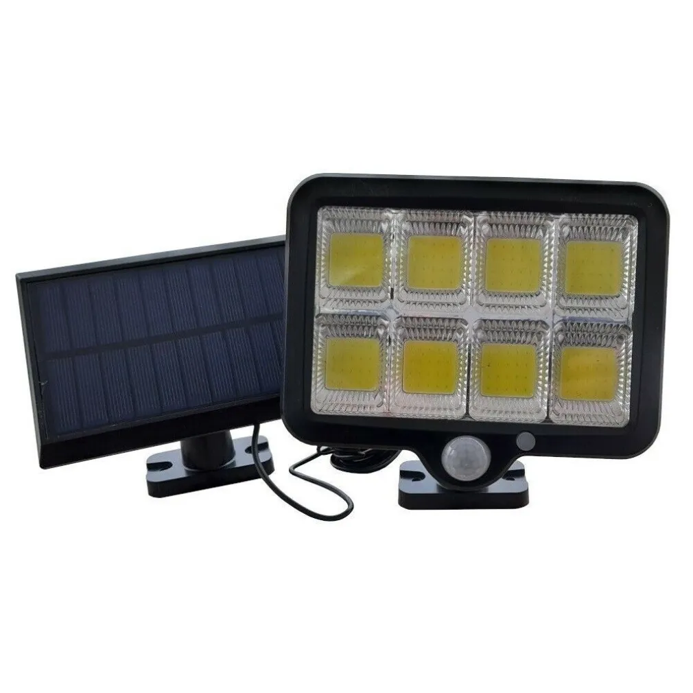 FARO SOLARE LED CON PANNELLO FARETTO SENSORE DI MOVIMENTO 160 LED COB GL-160C