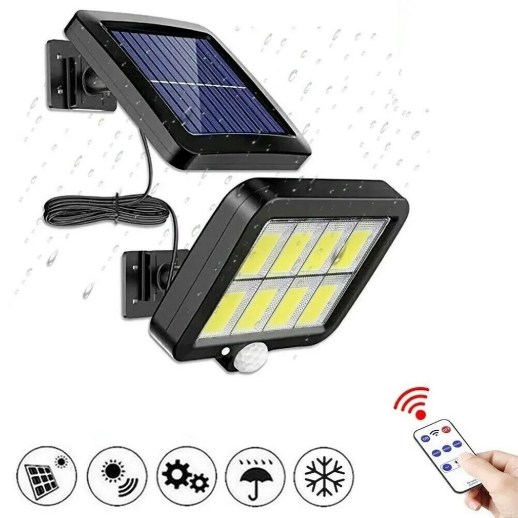 FARO SOLARE LED CON PANNELLO FARETTO SENSORE DI MOVIMENTO 160 LED COB GL-160C