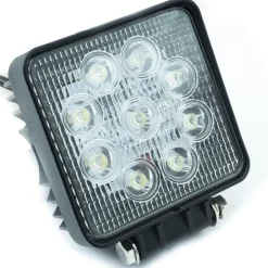 FARO SUPPLEMENTARE PROFONDITA AUTO FUORISTRADA 12V QUADRATO 9 LED 27W 6000K IP68