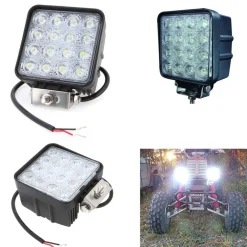 FARO SUPPLEMENTARE PROFONDITà 12V 16LED 48W AUTO FUORISTRADA QUADRATO 6000K IP68