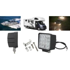 FARO SUPPLEMENTARE PROFONDITà 12V 16 LED 48W AUTO FUORISTRADA QUADRATO 6000K