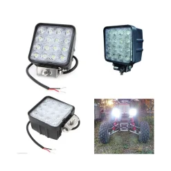 FARO SUPPLEMENTARE PROFONDITà 12V 16 LED 48W AUTO FUORISTRADA QUADRATO 6000K