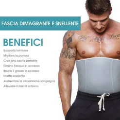 FASCIA DIMAGRANTE SNELLENTE SAUNA PANCIERA RASSODANTE BRUCIA GRASSI ADDOMINALI