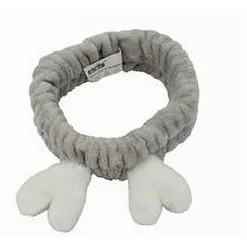 FASCIA PER CAPELLI DOCCIA SHAMPOO TRUCCO SPUGNA ORECCHIE A CUORI 4 COLORI 79299