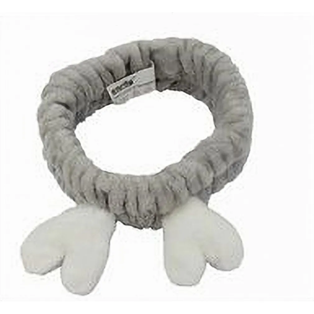 FASCIA PER CAPELLI DOCCIA SHAMPOO TRUCCO SPUGNA ORECCHIE A CUORI 4 COLORI 79299