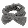 FASCIA PER CAPELLI DOCCIA SHAMPOO ASCIUGAMANO TRUCCO SPUGNA FIOCCO GRIGIO 79623