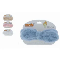 FASCIA PER CAPELLI DOCCIA SHAMPOO TRUCCO IN SPUGNA FIOCCO PELOSO 4 COLORI 87251