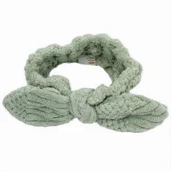 FASCIA PER CAPELLI DOCCIA SHAMPOO TRUCCO SPUGNA CON FIOCCO ANNODATO VERDE 79614