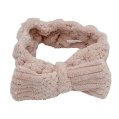 FASCIA PER CAPELLI DOCCIA SHAMPOO ASCIUGAMANO TRUCCO SPUGNA FIOCCO ROSA 79619