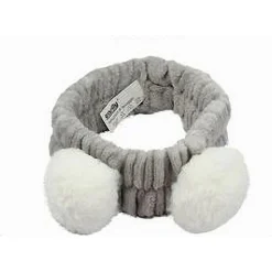 FASCIA PER CAPELLI DOCCIA SHAMPOO TRUCCO SPUGNA ORECCHIE PON PON 5 COLORI 79297