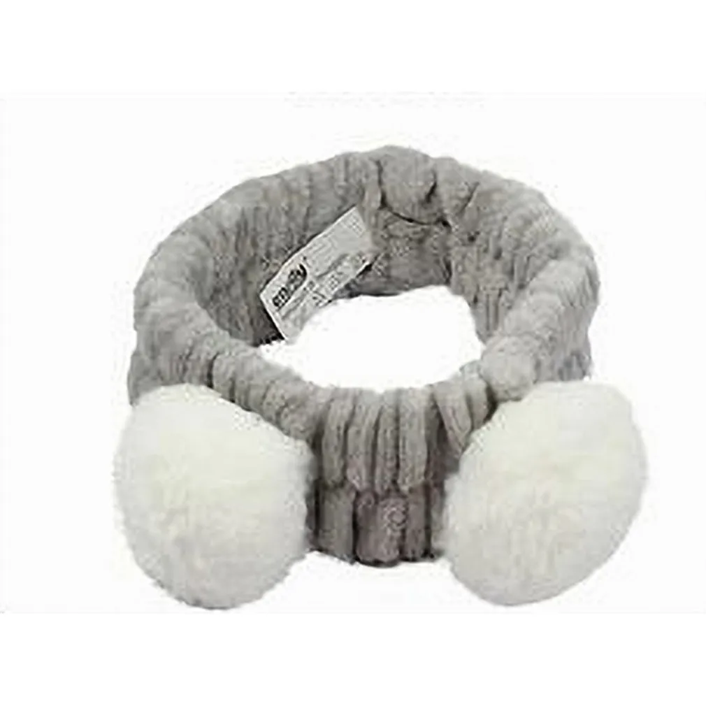 FASCIA PER CAPELLI DOCCIA SHAMPOO TRUCCO SPUGNA ORECCHIE PON PON 5 COLORI 79297