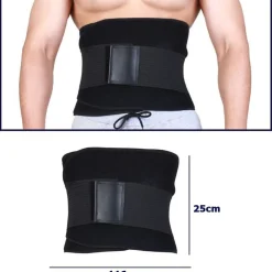 FASCIA POSTURALE SCHIENA SUPPORTO REGOLABILE A STRAPPO TUTORE LOMBARE NERO