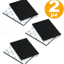 FELTRINI AUTOADESIVI QUADRATI 2 PZ 85X85MM NERO SEDIE MOBILI VETRO FORMICA DFH