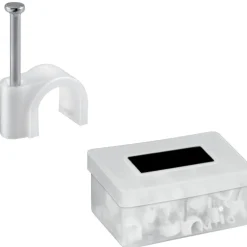 FERMACAVO FERMA CAVO GRAFFETTE DA 8MM CON CHIODO PER FISSAGGIO A PARETEE MURO