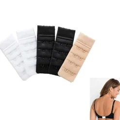 FIBBIE FIBBIA 3 PEZZI PROLUNGA REGGISENO CC6398 NERO BIANCO 2 GANCI 3 FILE 28MM