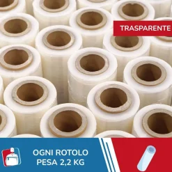 FILM ESTENSIBILE PELLICOLA TRASPARENTE ROTOLO MANUALE PER IMBALLO 160MX23MYX50CM