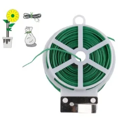 FILO DI FERRO PLASTIFICATO CON ANIMA FERRO PER GIARDINO GIARDINAGGIO 50 MT 90133