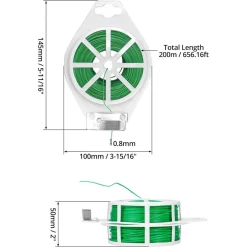 FILO PER RILEGATURA VERDE CON TAGLIERINA INTEGRATA 60 METRI PER PIANTE FIORI