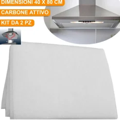 FILTRO CAPPA CARBONI ATTIVI ANTIFUMO 40X80 CAPPE ASPIRATORE IGNIFUGO FILTRANTE