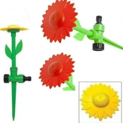 FIORE IRRIGATORE GIRASOLE CON PICCHETTO PER ANNAFFIARE PIANTE IRRIGAZIONE PRATO