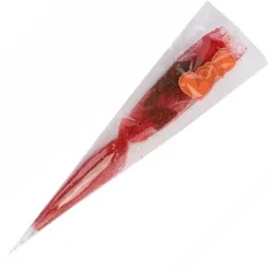 FIORE ROSA ROSSA ARTIFICIALE CON RAMO FOGLIE 55CM REGALO PER SAN VALENTINO 63291