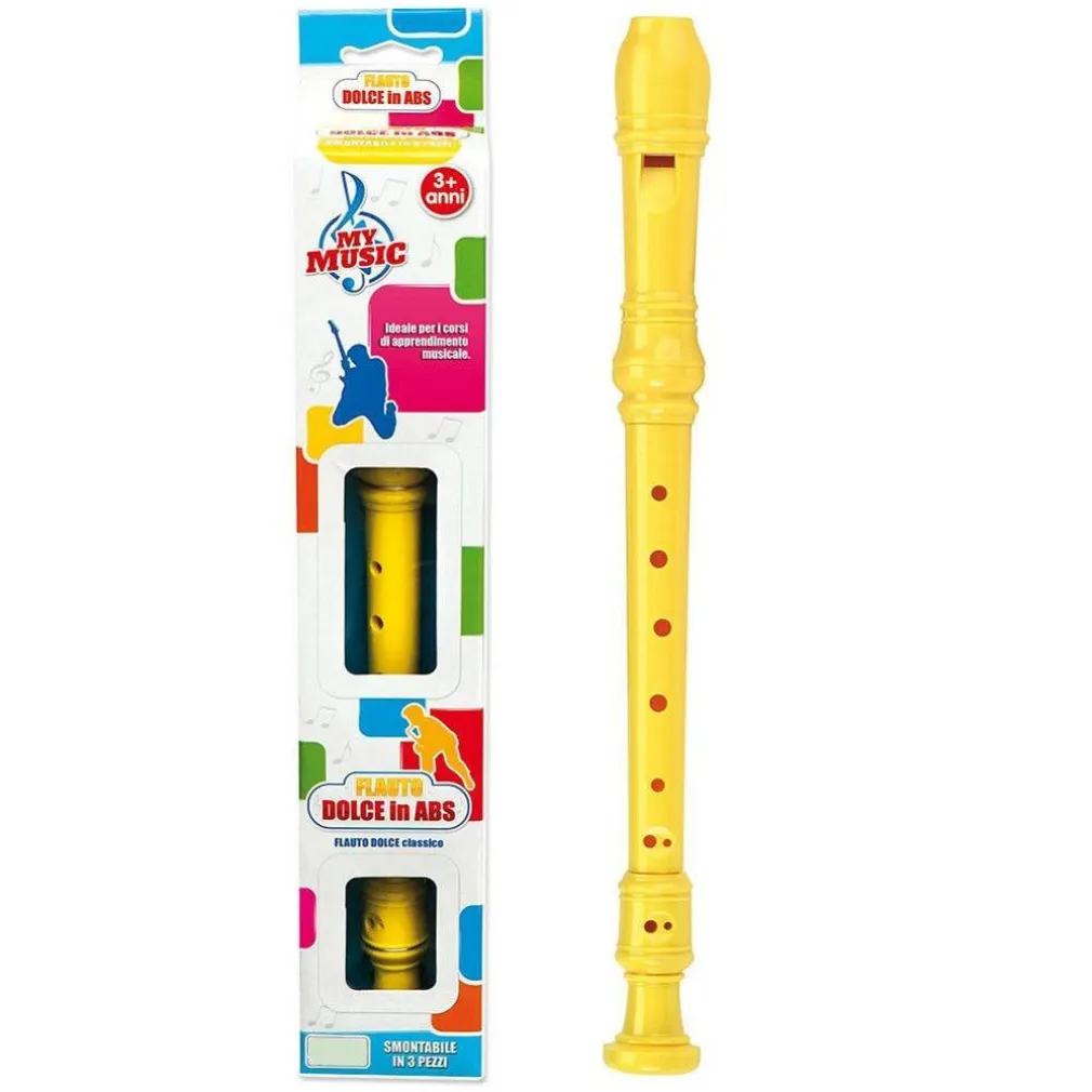 FLAUTO DOLCE IN ABS 3 COLORAZIONI DIVERSE CON SCATOLA PER BAMBINI 3+ ANNI