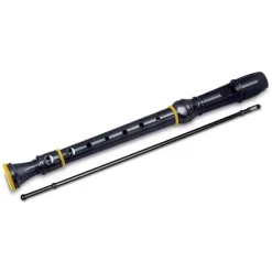 FLAUTO DOLCE SOPRANO DITEGGIATURA BAROCCA SCUOLA MEDIA NERO STRUMENTO MUSICALE