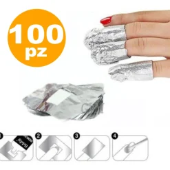 FOGLI IN ALLUMINIO CON SPUGNA PER RIMOZIONE SMALTO GEL SEMIPERMANENTE NAIL ART