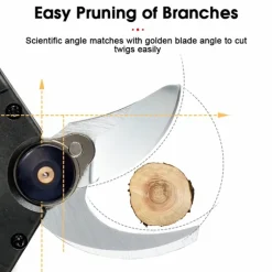 FORBICE DA POTATURA A BATTERIA CESOIA TRONCA RAMI 24V CORDLESS 2 BATTERIE 1.0AH