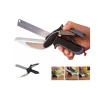 FORBICI COLTELLO E TAGLIERE DA CUCINA CLEVER CUTTER 2 IN 1 AFFETTA VERDURE CARNE