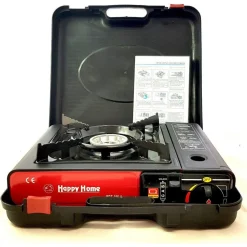 FORNELLO A GAS SINGOLO PORTATILE CON CUSTODIA BDZ-155-A PER CAMPEGGIO HOT POT