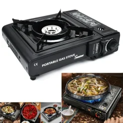 FORNELLO ACCIAIO A GAS Q-WS155 CAMPEGGIO CASA PORTATILE 2900W PIANO COTTURA CUCINA